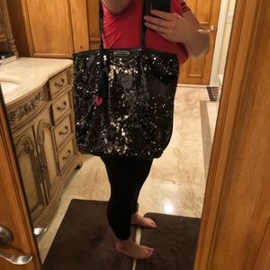 Black Sequin purse/bag- Betsy Johnson